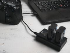 Newell Set XL USB-C Dual nabíječka + dvě baterie pro Canon LP-E6N