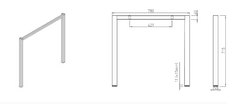 Voga Samostatné podnoží HOXO pro kompletaci stolu, 60 cm, 120 cm