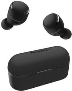 výkonná true wireless sluchátka panasonic RZ-S500WE neodymový magnet 6mm měniče Bluetooth 5.0 dosah 10 m skvělý zvuk hlasové ovládání ovládání mobilní aplikací mems mikrofony pro čisté hovory
