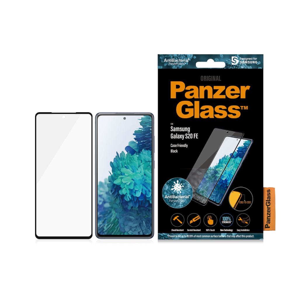 PanzerGlass Edge-to-Edge Antibacterial pro Samsung Galaxy S20 FE 7243, černé