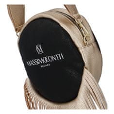 Extravagantní dámská koženková kabelka Massimo Circle, černo zlatá