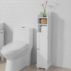 SoBuy FRG177-W Držák toaletního papíru Úložný prostor na toaletní papír Koupelnová police Bílý 