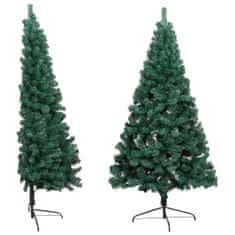 Greatstore Umělý vánoční půl stromek se stojanem zelený 150 cm PVC