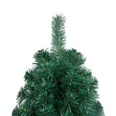 Greatstore Umělý vánoční půl stromek se stojanem zelený 240 cm PVC