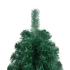 Greatstore Umělý vánoční půl stromek se stojanem zelený 180 cm PVC