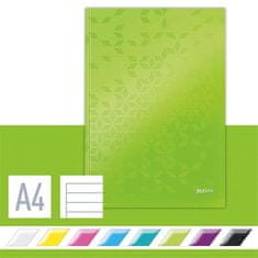 Leitz Zápisník "Wow", zelená, linkovaný, A4, tvrdé desky, 80 listů 46251054