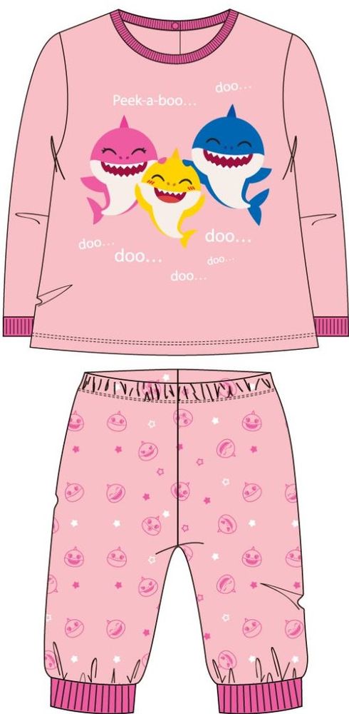 Disney dívčí pyžamo Baby Shark růžová 80