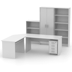 BPS-koupelny Kancelářský stůl, oboustranný, bílá, JOHAN 2 NEW 08