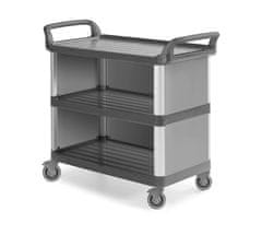 CLEANLIFE jídelní protihlukový vozík A 3700 - hliníkové stojny, šedá barva