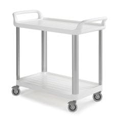 jídelní protihlukový vozík 3730 - hliníkové stojny, bílá barva