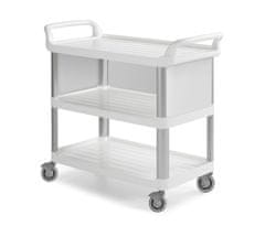 CLEANLIFE jídelní protihlukový vozík B 3700 - hliníkové stojny, bílá barva