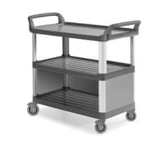 CLEANLIFE jídelní protihlukový vozík C 3700 - hliníkové stojny, šedá barva