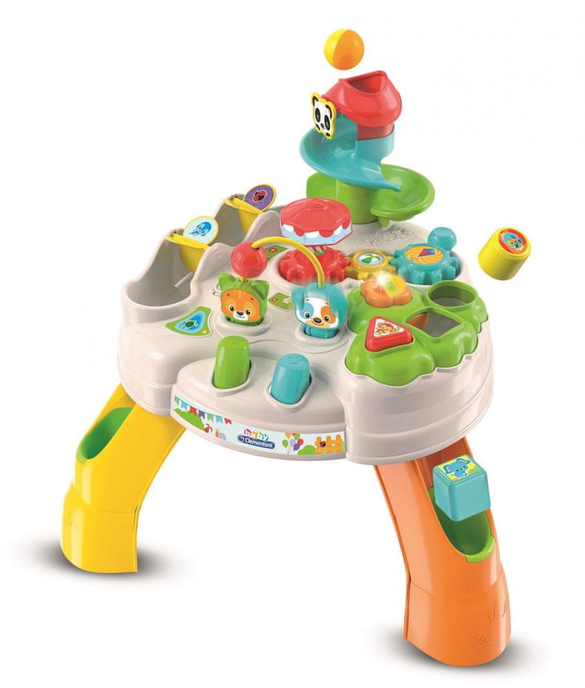 Levně Clementoni Clemmy Baby Veselý hrací stolek s kostkami a zvířátky - rozbaleno