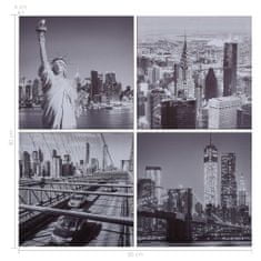 Greatstore Sada nástěnných obrazů na plátně New York barevná 80 x 80 cm