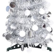 Greatstore Rozkládací umělý vánoční stromek stříbrný 180 cm PET