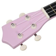 Greatstore Set soprano ukulele s obalem pro děti růžové 21"