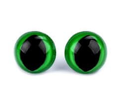 Kraftika 10sada zelená bezpečnostní oči kočičí 14mm, oči