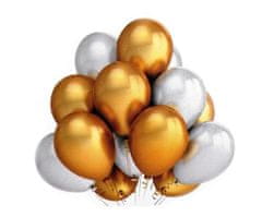 Kraftika 1sada zlatá stříbrná nafukovací balónky metalické sada