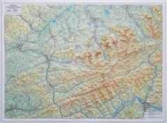 Excart Beskydy - plastická nástěnná mapa, bez rámu
