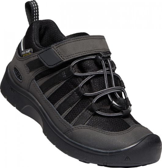 KEEN dětská kožená outdoorová obuv Hikeport 2 Low WP Y black/black