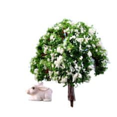 Kraftika Umělý kvetoucí stromeček, bílý a zelený