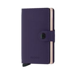 Fialová kožená peněženka SECRID Miniwallet Matte MM-Purple&Rose SECRID
