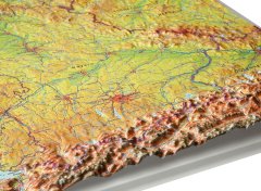 Georelief Německo - plastická nástěnná mapa, bez rámu