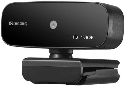 Full HD web kamera Sandberg Webcam Autofocus 1080P (134–14) pro streamování nahrávání videa vysoká kvalita přenosu obrazu zvuku videokonference hraní her