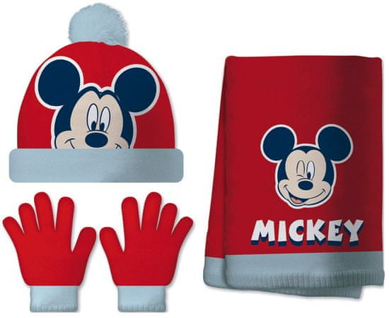 Disney chlapecký set čepice, šála, rukavice Mickey Mouse