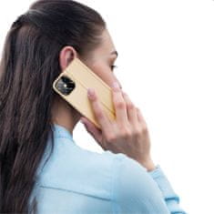 Dux Ducis Skin Pro knížkové kožené pouzdro na iPhone 12 Pro Max, zlaté
