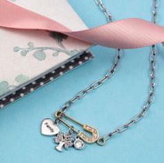 La Petite Story Ocelový náhrdelník s přívěsky Family LPS10ASF01