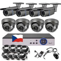 Eonboom 8CH 5MPx STARVIS kamerový set CCTV VR4+4 - DVR s LAN a 4 bullet + 4 dome kamery