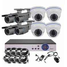 Eonboom 8CH 5MPx STARVIS kamerový set CCTV VR4+4W - DVR s LAN a 4+4 venkovní vari bullet/dome kamery