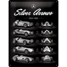 NOSTALGIC-ART Retro cedule plech 40 x 30 cm Mercedes-Benz (Silver Arrows Chart)
