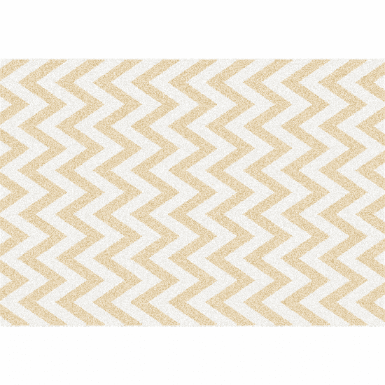 KONDELA Koberec, béžovo-bílá vzor, 133x190 cm, ADISA TYP 2