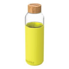 QUOKKA FLOW Skleněná láhev se silikonovým povrchem NEON GREEN, 660ml, 40009