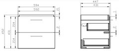 CERSANIT Set 969 skříňka lara s umyvadlem city 60 šedá dsm (S801-216-DSM)
