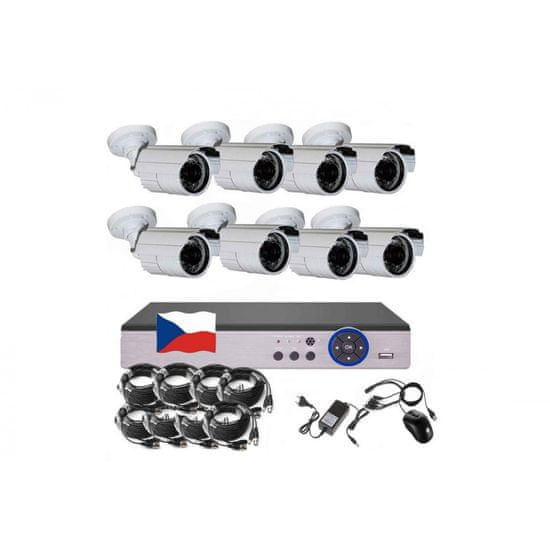 Eonboom 8CH 5MPx AHD kamerový set CCTV 8B - DVR s LAN a 8x venkovní bullet kamera