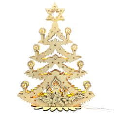 AMADEA Dřevěný svítící portál strom vánoční, 47x36,5x10 cm
