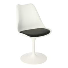 Židle Tulip Basic bílá / černá s polštářem