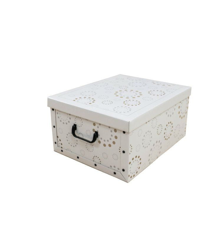 Levně Compactor Skládací úložná krabice Ring - karton box 50 x 40 x 25 cm, bílá