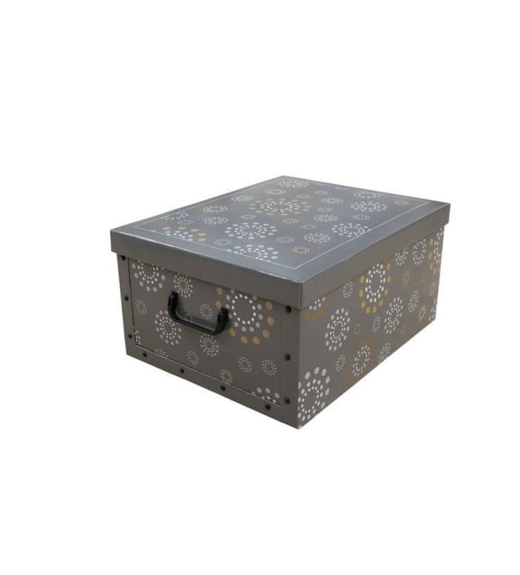 Levně Compactor Skládací úložná krabice Ring - karton box 50 x 40 x 25 cm, šedá