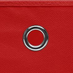Greatstore Úložné boxy s víky 10 ks červené 32 x 32 x 32 cm textil