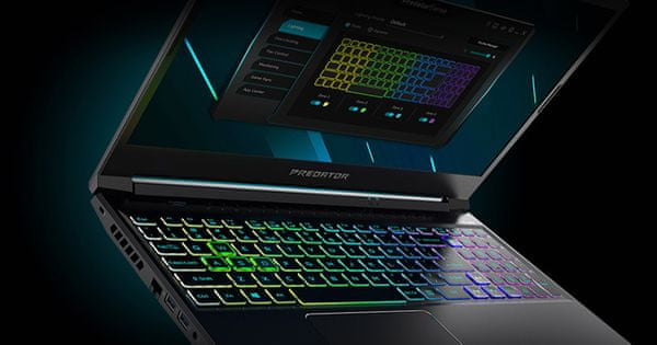 Herný notebook Acer Predator Helios 300 farebne podsvietená klávesnica