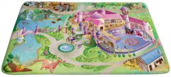 Achoka HOUSE OF KIDS Dětský hrací koberec Zámek princezna 3D Ultra Soft 130x180 zelenorůžový