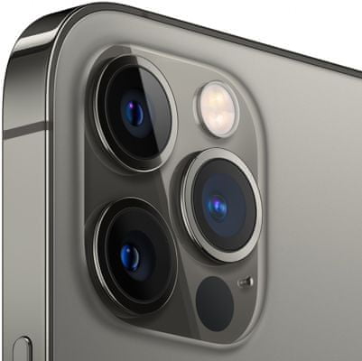 Apple iPhone 12 Pro, trojitý širokoúhlý ultraširokoúhlý  teleobjektiv fotoaparát vylepšený noční režim optická stabilizace obrazu Smart HDR LiDAR
