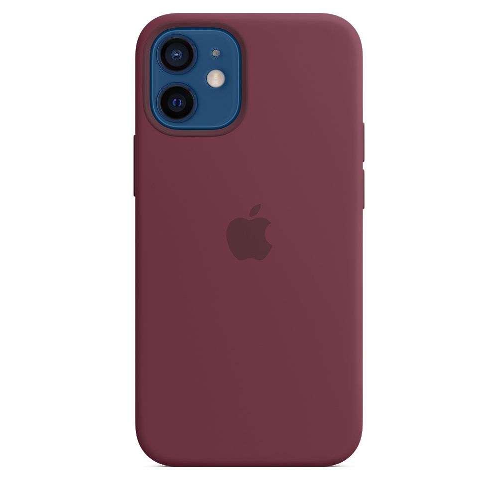 Levně Apple iPhone 12 mini Silicone Case with MagSafe - Plum (MHKQ3ZM/A)