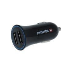 SWISSTEN CAR CHARGER 2,4A POWER WITH 2x USB + CABLE MICRO USB