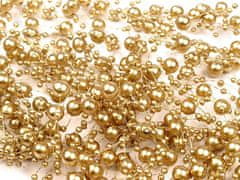 Kraftika 4ks zlatá perly na silonu 7mm délka 130cm