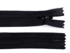 Kraftika 1ks black spirálový zip skrytý šíře 3mm délka 35cm dederon,